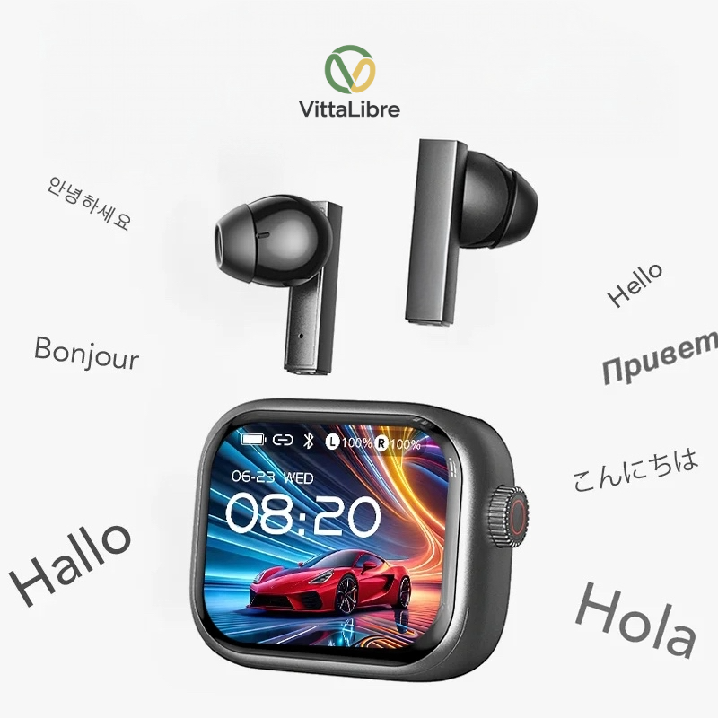 VittaSound Translate | Auriculares con Pantalla Táctil y Traductor